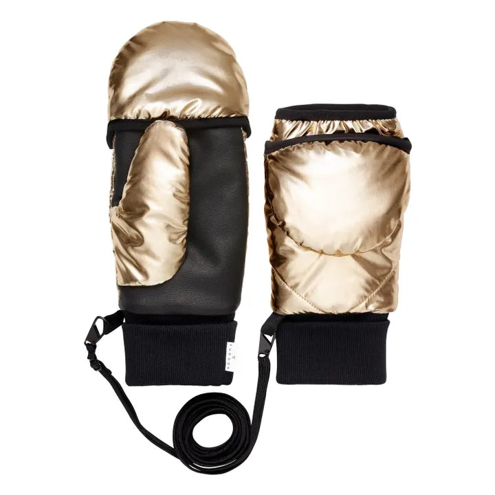 Two gloves side by side, one as a glove and one as a mitten