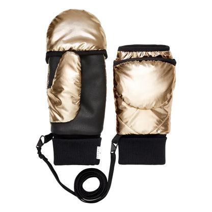 Two gloves side by side, one as a glove and one as a mitten